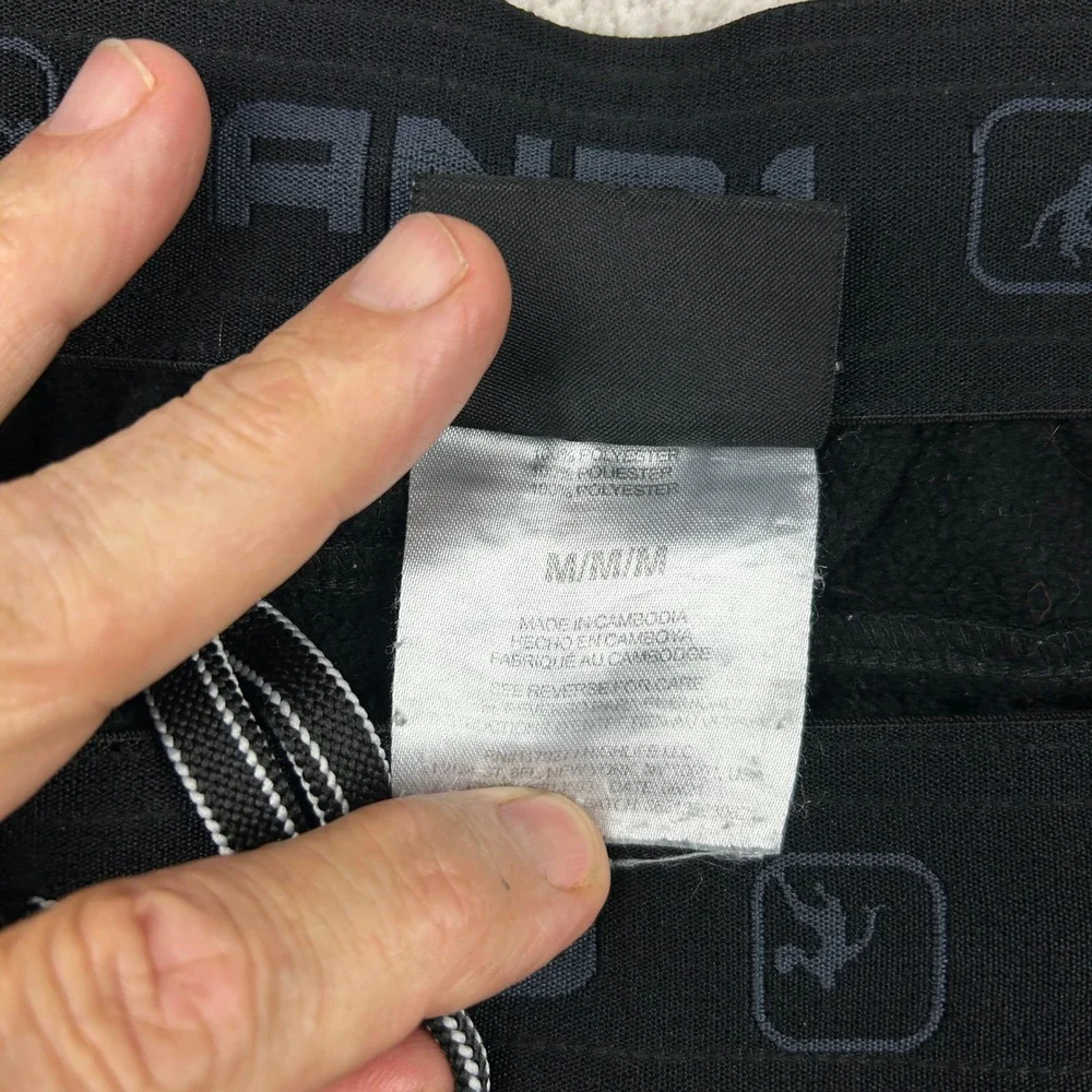 AND1 Solid Track Pants M Black Fleece Lined Athleisure Gorpcore Sportswear